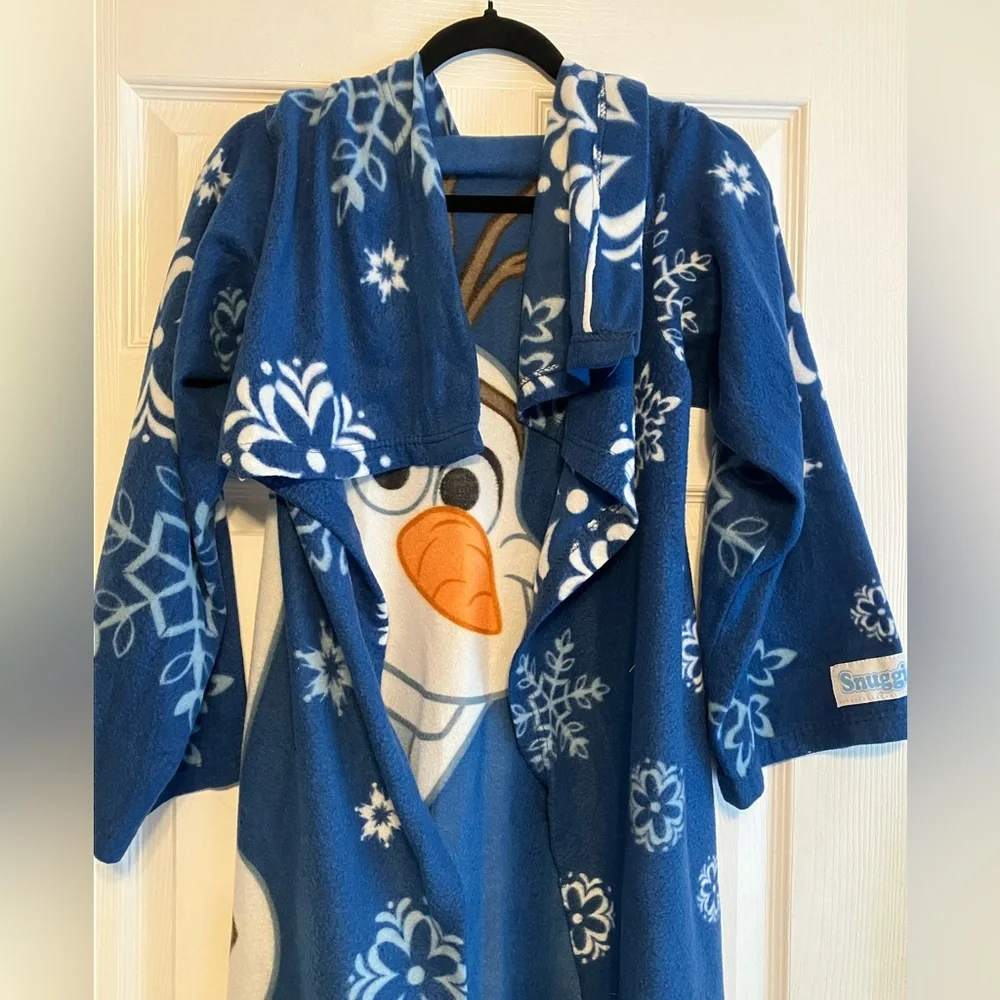 Disney Olaf character Snuggie Frozen open robe snowman blue winter gift kids